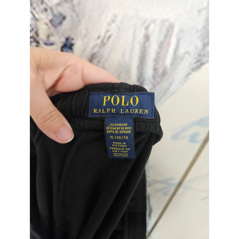 Polo Ralph Lauren Sleepwear Shorts XL Black Drawstring Cotton Blend Pony Logo